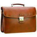 Porte document Katana Cartable Cuir De Vachette Gras 2 Soufflets K 31022 Dor&eacute;