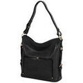 Sacs &agrave; mains sur Grenoble : Sac &agrave; main Katana Sac &Agrave; Main En Cuir De Vachette Collet V&eacute;g&eacute;tale 66813 Noir