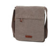Sacoche Katana Pochette Port&eacute;e Travers En Toile Garni Cuir De Vachette 6568 Marron