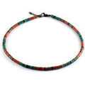 Collier Sixtystones Collier 4mm Perles Heishi Jaspe Rouge -