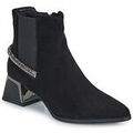 Bottines Ex&eacute; Shoes P1811-T941-FABRIC-BLACK Noir Grenoble