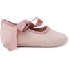 Ballerines enfant Pisamonas Babies B&eacute;b&eacute; En Lin Avec N?ud &Agrave; Gros-Grain Rose