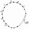 Bijoux Orusbijoux Bracelet Argent Petites Perles Pampilles Et Spinelle Noire Argent&eacute;