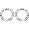 Boucles oreilles Brillaxis Boucles d'oreilles cercles empierr&eacute;s Blanc Grenoble