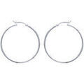 Boucles d'oreille sur Grenoble : Boucles oreilles Brillaxis Cr&eacute;oles argent 40mm Blanc