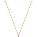 Colliers sur Grenoble : Collier Brillaxis Collier plaqu&eacute; or solitaire oxyde 3 mm Jaune