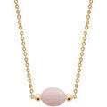 Collier Brillaxis Collier plaqu&eacute; or quartz rose 45cm Jaune