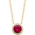 Collier Brillaxis Collier plaqu&eacute; or et pendentif rouge Jaune Grenoble