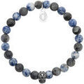 Bracelets Brillaxis Bracelet Perles Sodalite T&ecirc;te de mort Blanc Grenoble