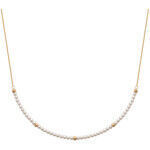 Collier Brillaxis Collier perles plaqu&eacute; or Jaune