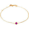 Bracelets sur Grenoble : Bracelets Brillaxis Bracelet plaqu&eacute; or solitaire rouge Jaune