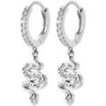 Boucles oreilles Brillaxis Boucles d'oreilles cr&eacute;oles serpent argent Blanc Grenoble