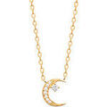 Collier Brillaxis Collier lune plaqu&eacute; or Jaune