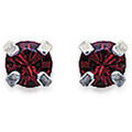 Boucles oreilles Brillaxis Clous d'oreilles cristal rouge et argent Grenoble