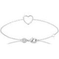 Bracelets Brillaxis Bracelet coeur argent rhodi&eacute; oxydes blancs Blanc Grenoble