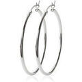 Boucles oreilles Brillaxis Cr&eacute;oles argent 50mm Blanc Grenoble