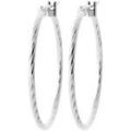 Boucles oreilles Brillaxis Cr&eacute;oles argent rhodi&eacute; 30mm Blanc Grenoble