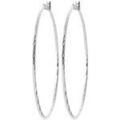 Boucles oreilles Brillaxis Cr&eacute;oles argent rhodi&eacute; 50mm Blanc Grenoble