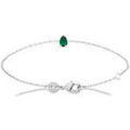 Bracelets Brillaxis Bracelet argent rhodi&eacute; oxyde vert Blanc Grenoble