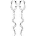 Boucles d'oreille sur Grenoble : Boucles oreilles Brillaxis Cr&eacute;oles argent rhodi&eacute; serpent Blanc