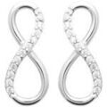 Boucles d'oreille sur Grenoble : Boucles oreilles Brillaxis Boucles d'oreilles argent rhodi&eacute; OZ Infini Blanc