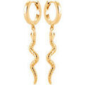 Boucles d'oreille sur Grenoble : Boucles oreilles Brillaxis Cr&eacute;oles plaqu&eacute; or serpent Jaune