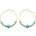 Boucles d'oreille sur Grenoble : Boucles oreilles Brillaxis Cr&eacute;oles plaqu&eacute; or et apatite Jaune