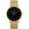 Montre Pierre Lannier Montre Homme CITYLINE Noir Acier milanais Dor&eacute; Noir