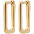 Boucles oreilles Brillaxis Cr&eacute;oles rectangulaires plaqu&eacute; or Jaune Grenoble