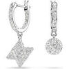 Boucles oreilles Swarovski Cr&eacute;oles Dextera &eacute;toile et sph&egrave;re Blanc