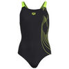 Maillots de bain Arena WOMEN S SWIMSUIT - BLACK-ARTIC LIME - 38