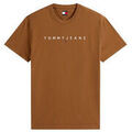 T-shirt Tommy Jeans TJM REG LINEAR LOGO TEE EXT - PECAN NUT MULTI - 2XL