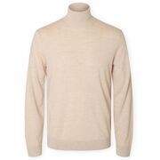 Pull Selected Noos Tray Roll Neck Knit - Oatmeal