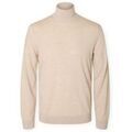 Pull Selected Noos Tray Roll Neck Knit - Oatmeal
