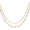 Collier Orusbijoux Collier Argent Dor&eacute; Double Chaine Et Pierres Naturelles Dor&eacute;