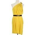Robe courte Bcbgmaxazria Robe en soie jaune