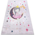 Tapis Rugsx Tapis lavable BAMBINO 48060 Princesse, &eacute;toiles po 140x200 cm Rose 140x200 cm. . Maison & D&eacute;co > Tapis. Grenoble
