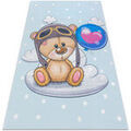 D&eacute;coration sur Grenoble : Tapis Rugsx Tapis lavable BAMBINO 43030 Ours en peluche, 140x200 cm Bleu 140x200 cm. . Maison & D&eacute;co > Tapis.