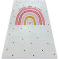 D&eacute;coration sur Grenoble : Tapis Rugsx Tapis lavable BAMBINO 47810 Arc-en-ciel, points po 140x200 cm Blanc 140x200 cm. . Maison & D&eacute;co > Tapis.
