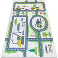 Tapis Rugsx Tapis lavable BAMBINO 2338 Excavatrice, rues pour 200x290 cm Blanc 200x290 cm. . Maison & D&eacute;co > Tapis.