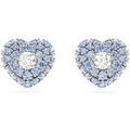 Boucles d'oreille sur Grenoble : Boucles oreilles Swarovski Boucles d'oreilles Hyperbola coeur bleu