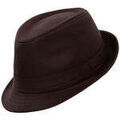 Chapeau Chapeau-Tendance Chapeau trilby fa&ccedil;on cuir MAX T56 Marron Grenoble