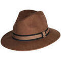 Chapeau Chapeau-Tendance Chapeau f&eacute;dora 100% laine MAJEUR T57 Marron Grenoble
