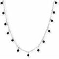 Collier Orusbijoux Collier Argent Petites Gouttes Perles Spinelle Noire Argent&eacute; Grenoble