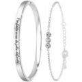 Bracelets Sc Crystal B2803-14-ARGENT+BS4274-ARGENT Argent&eacute; Grenoble