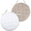 Linge de maison sur Grenoble : Galettes de chaise Stof Ecru - Lin - Coussin de chaise rond r&eacute;versible 38 cm Beige Unique. . Maison & D&eacute;co> Galettes de chaise.