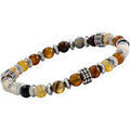 Bracelets Jourdan Bracelet homme Lewis agate caf&eacute; acier Blanc Grenoble