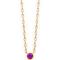 Collier Brillaxis Collier solitaire rouge Plaqu&eacute; or Jaune