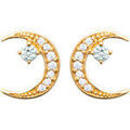 Boucles d'oreille sur Grenoble : Boucles oreilles Brillaxis Boucles d'oreilles puces lune plaqu&eacute; or Jaune