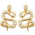 Boucles d'oreille sur Grenoble : Boucles oreilles Brillaxis Boucles d'oreilles puces serpent plaqu&eacute; or Jaune